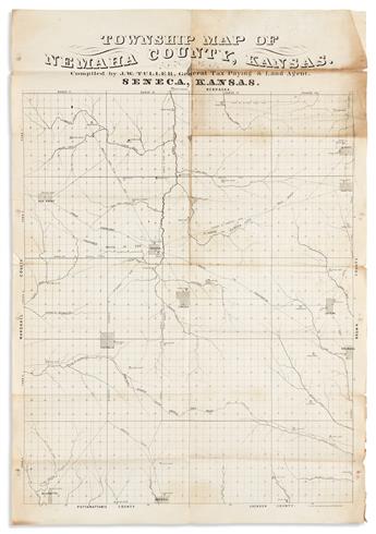 (WEST--KANSAS.) Letters and map from early Nemaha County.